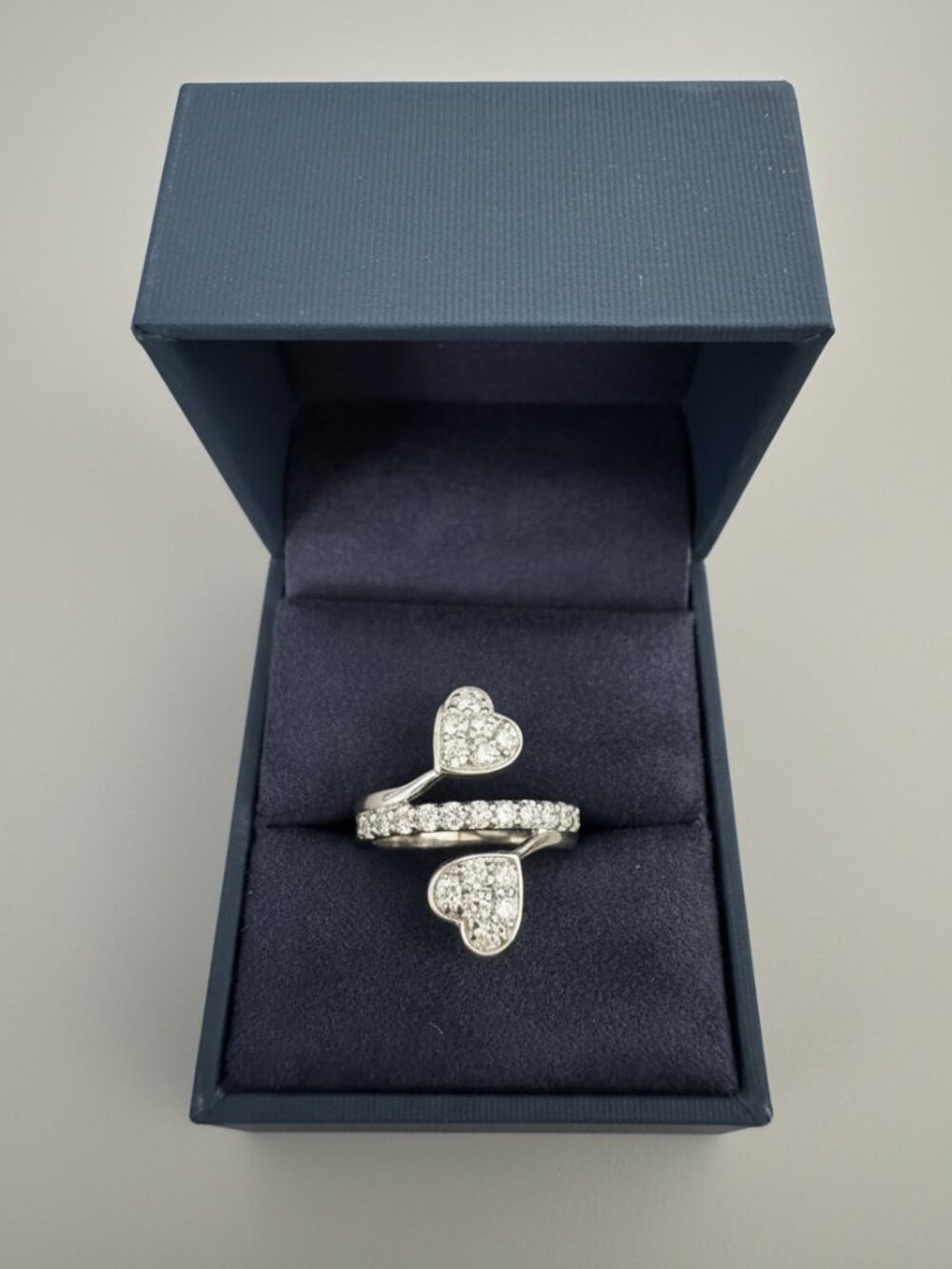 ✨ PGL Certified 1CTW Lab Grown Diamond Heart Bypass Ring 925